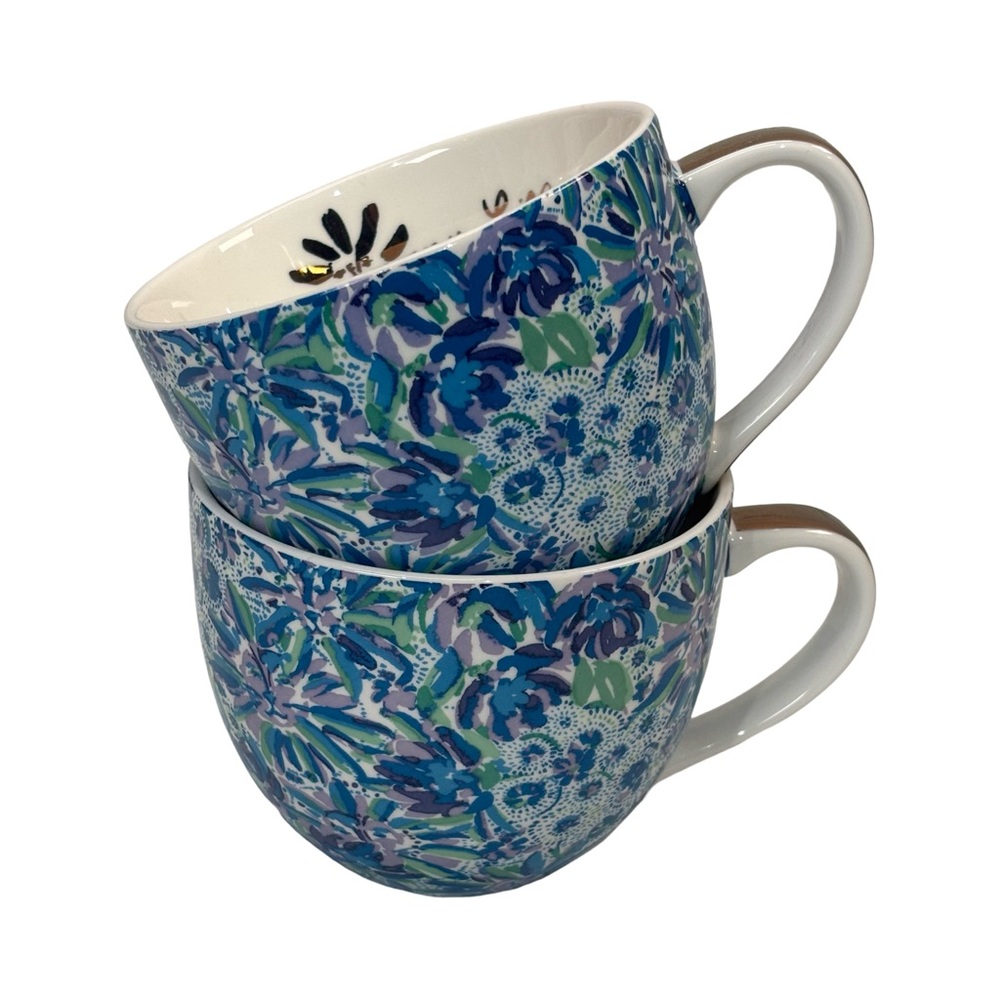 Lilly Pulitzer 12oz Coffee Tea Mug In High Manetenance Set of 2